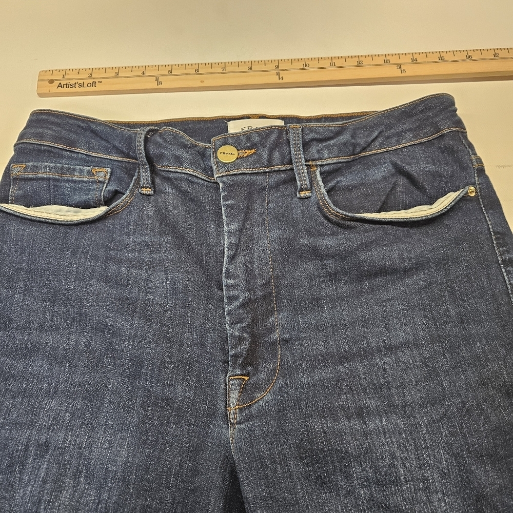 Frame  Jeans Le High Skinny Ankle Blue Denim Jeans Size 2 - Picture 5 of 10